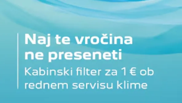 KABINSKI FILTER ZA 1€ OB REDNEM SERVISU KLIME