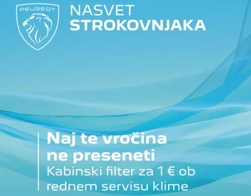KABINSKI FILTER ZA 1€ OB REDNEM SERVISU KLIME