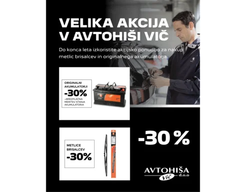 VELIKA AKCIJA V AVTOHIŠI VIČ - DO KONCA LETA KAR -30%!