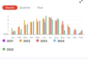 Uporaba sončne elektrarne v letu 2024