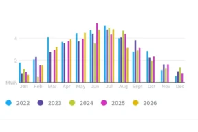Uporaba sončne elektrarne v letu 2025